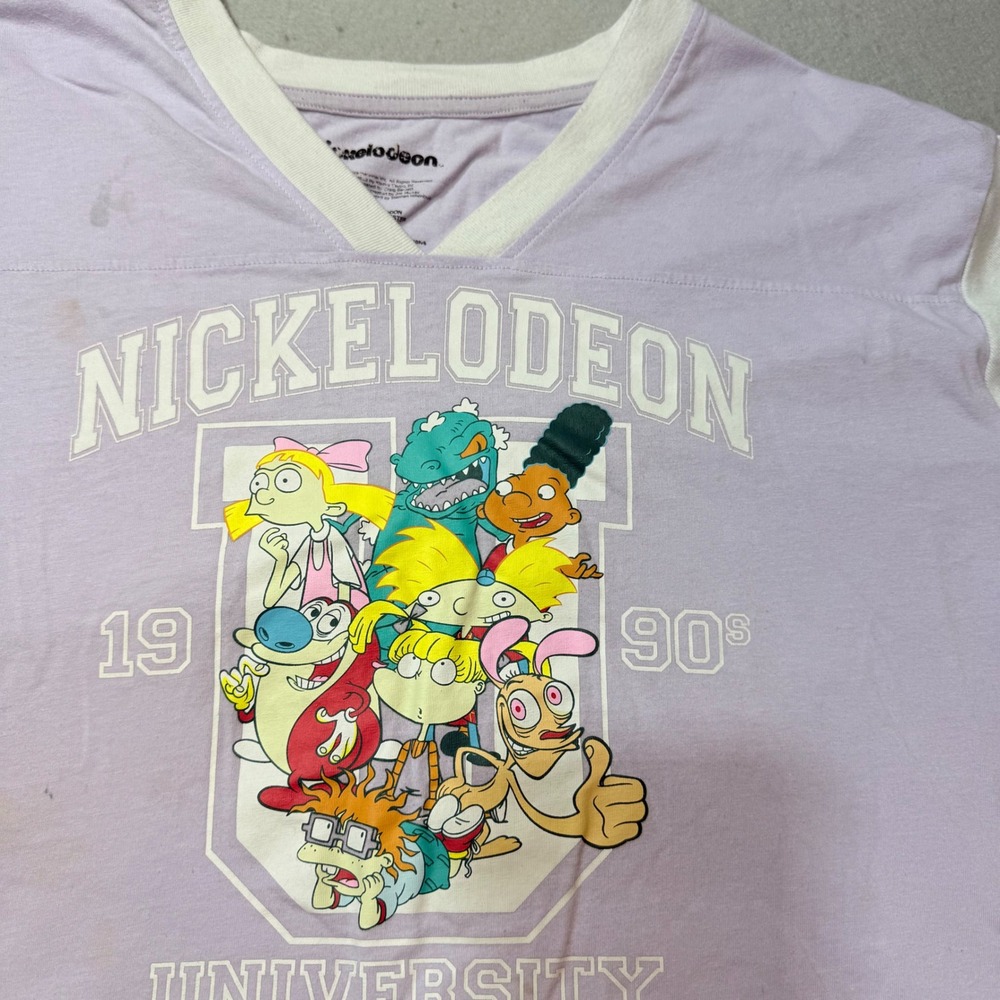 Nickelodeon University‎ Crop Top XX Large Lilac Rugrats Simpsons Ren Stimpy